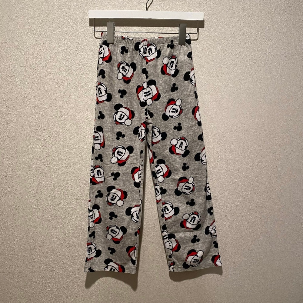 Disney Christmas Pajamas Mickey Mouse pants size 8 UNISEX Winter Holidays